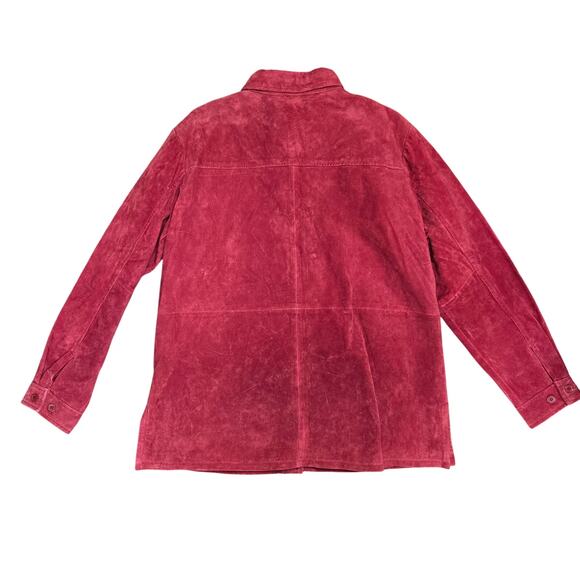 Dialogue Leather Button Down Jacket Red XL - Picture 5 of 7